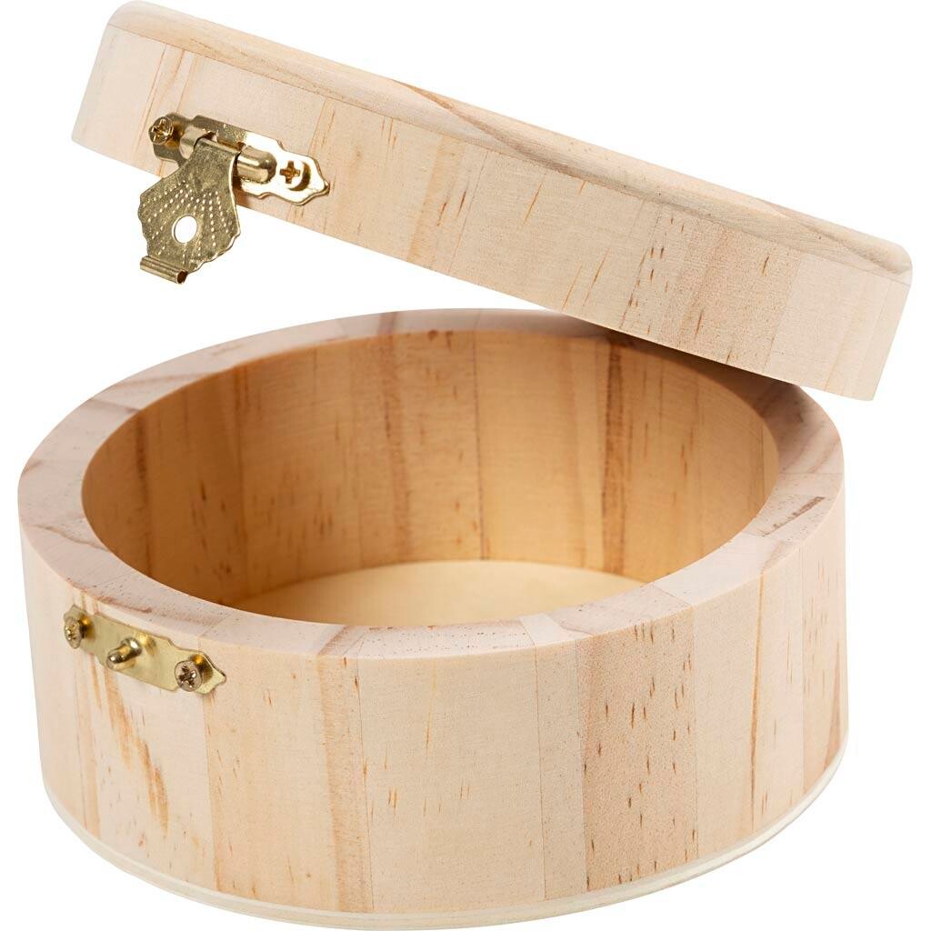 Rund Æske, H: 6 cm, diam. 11 cm, 1 stk.
