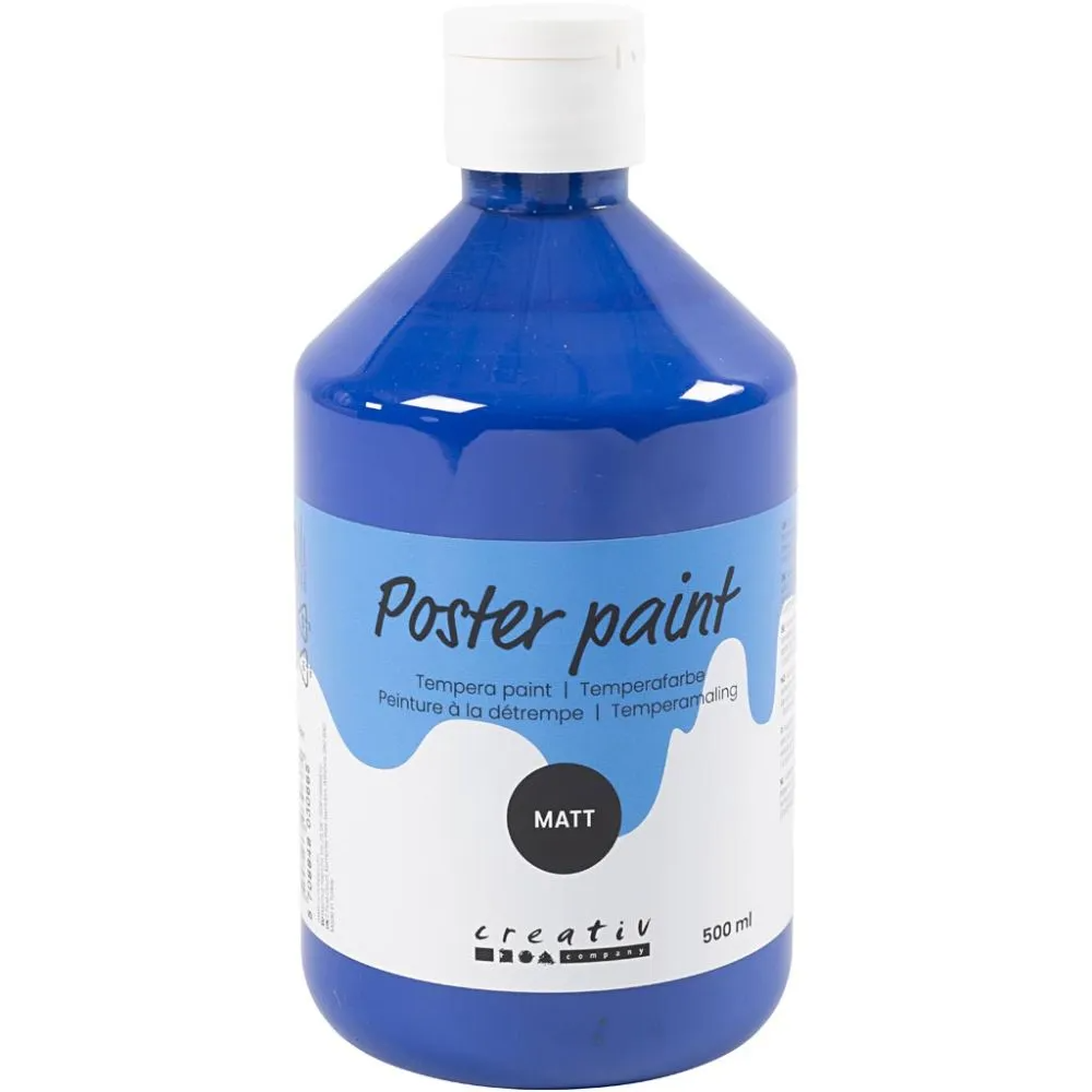 Skole temperamaling mat, mørk blå, mat, 500 ml
