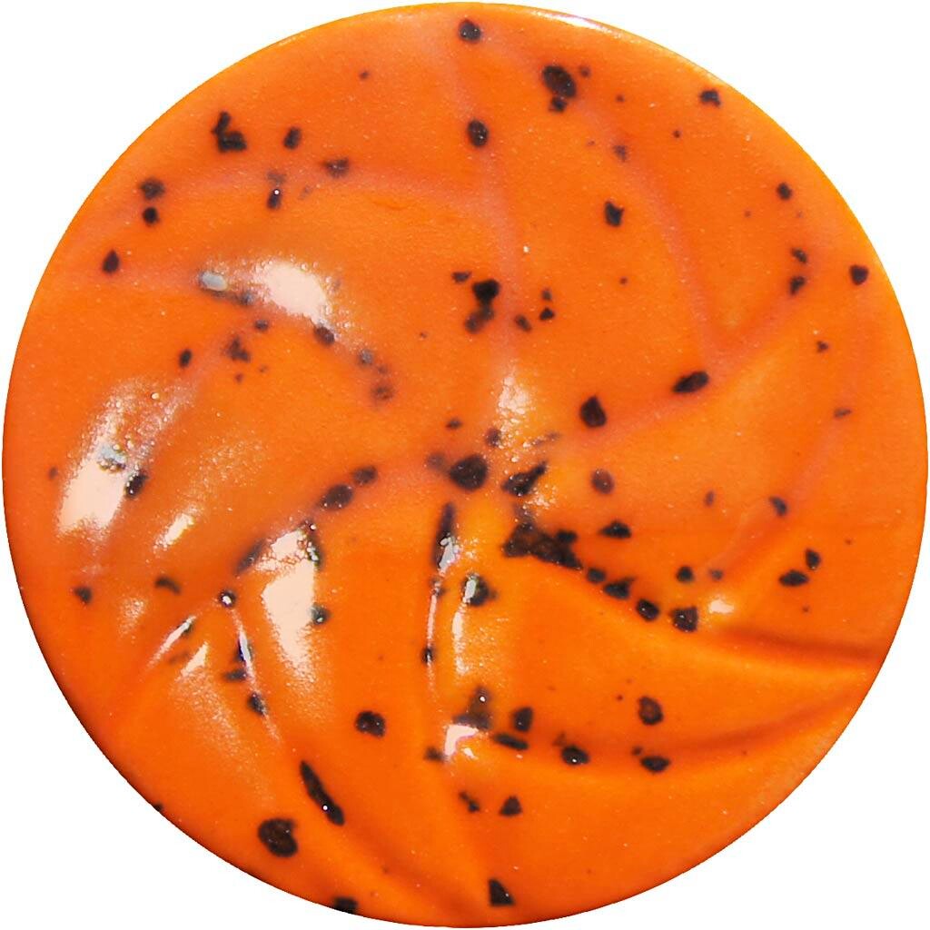 Prikket Keramikglasur, 999-1060 °C, dækkende, Orange Sunset, 60 ml/ 1 ds.