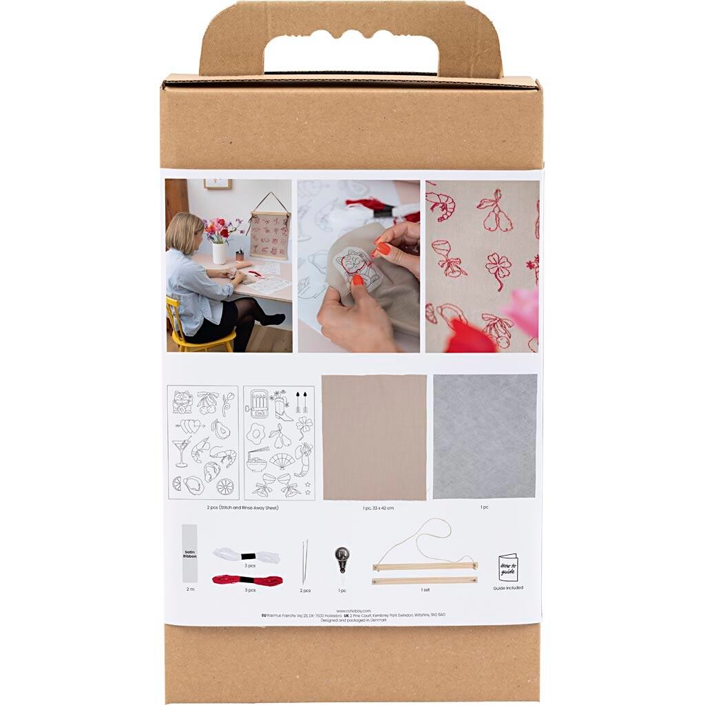 DIY Kit Broderi, ophæng, hør, 1 pk.