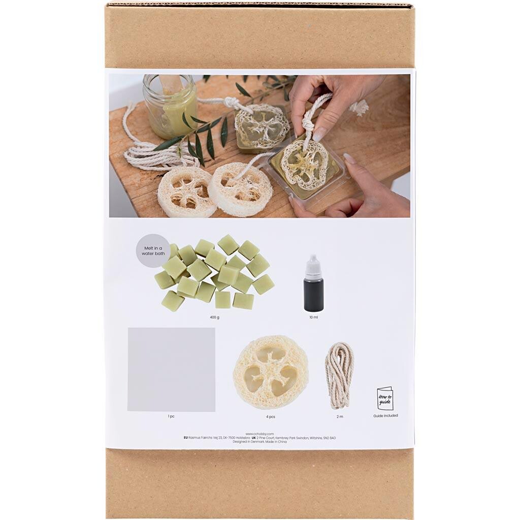 DIY Kit Sæbefremstilling | Loofah, olivengrøn | 1 pk.