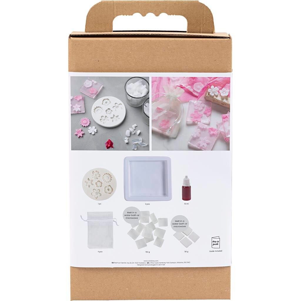 DIY Kit Sæbefremstilling | Blomster, rosa/pink | 1 pk.