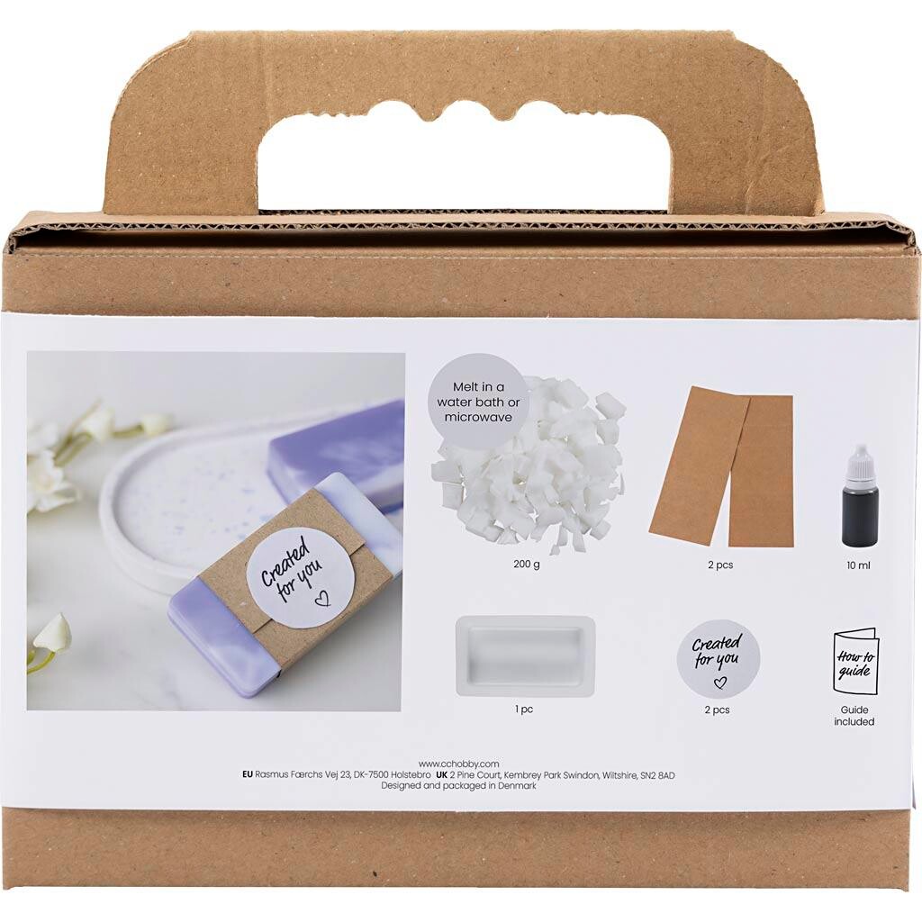 Mini DIY Kit Sæbefremstilling | firkant, lys lilla | 1 pk.