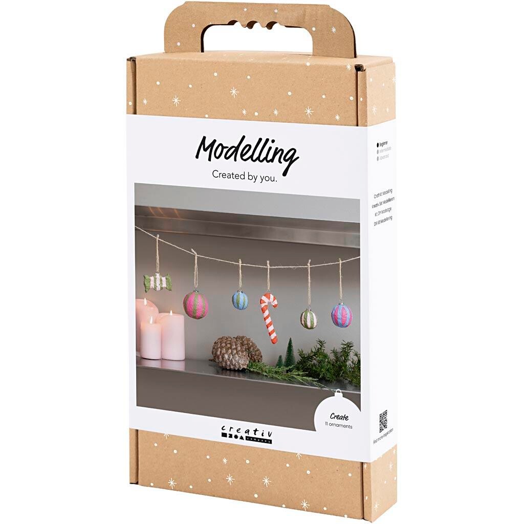 DIY Kit Modellering, Julefigurer af pulp, ass. farver, 1 pk.