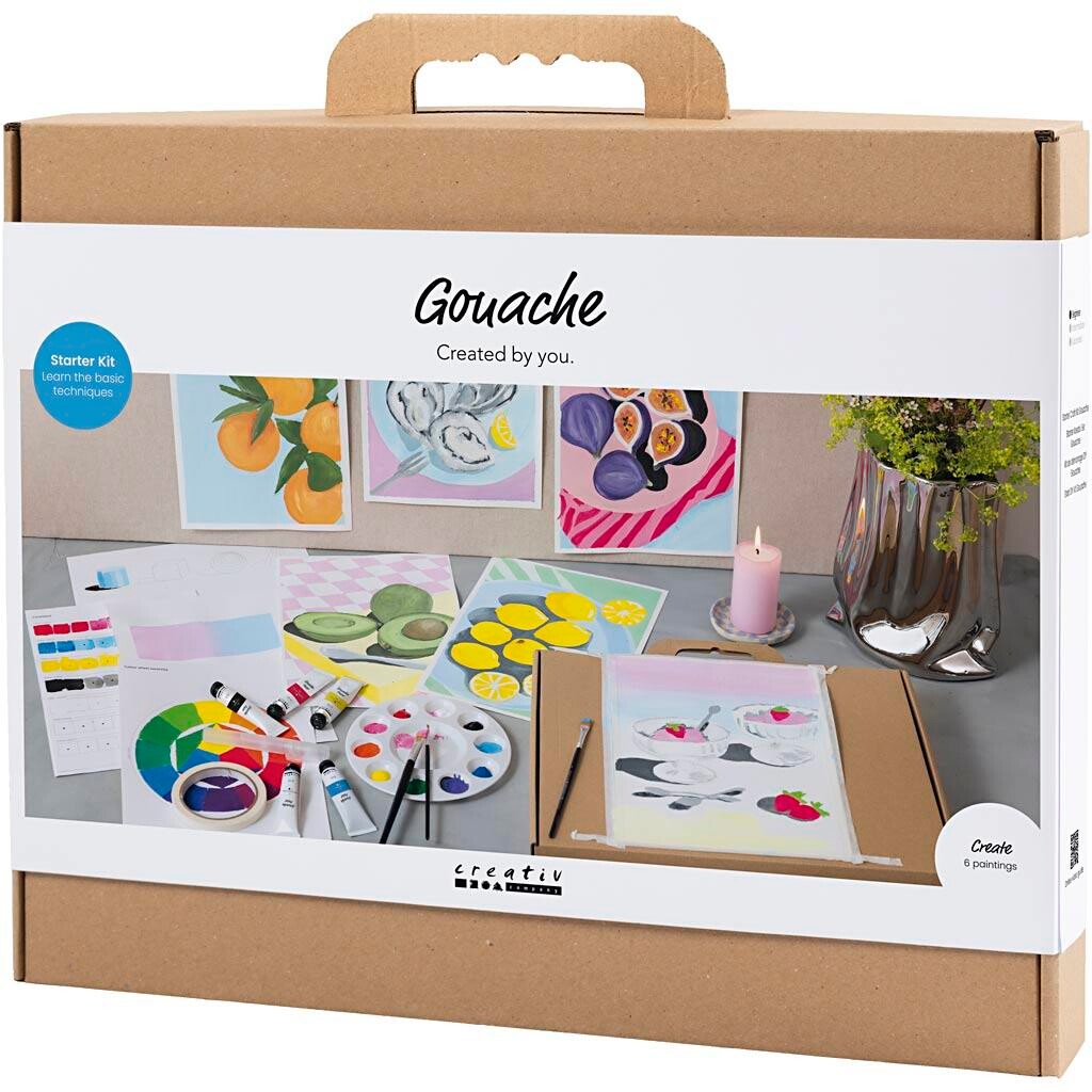 Start DIY Kit Gouache, Malerier, ass. farver, 1 pk.
