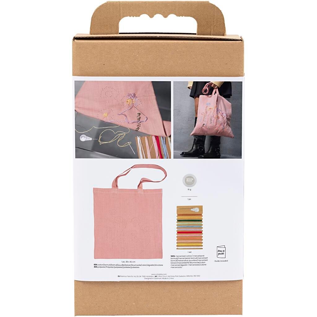 DIY Kit Broderi, Mulepose, soft rosa, 1 pk.