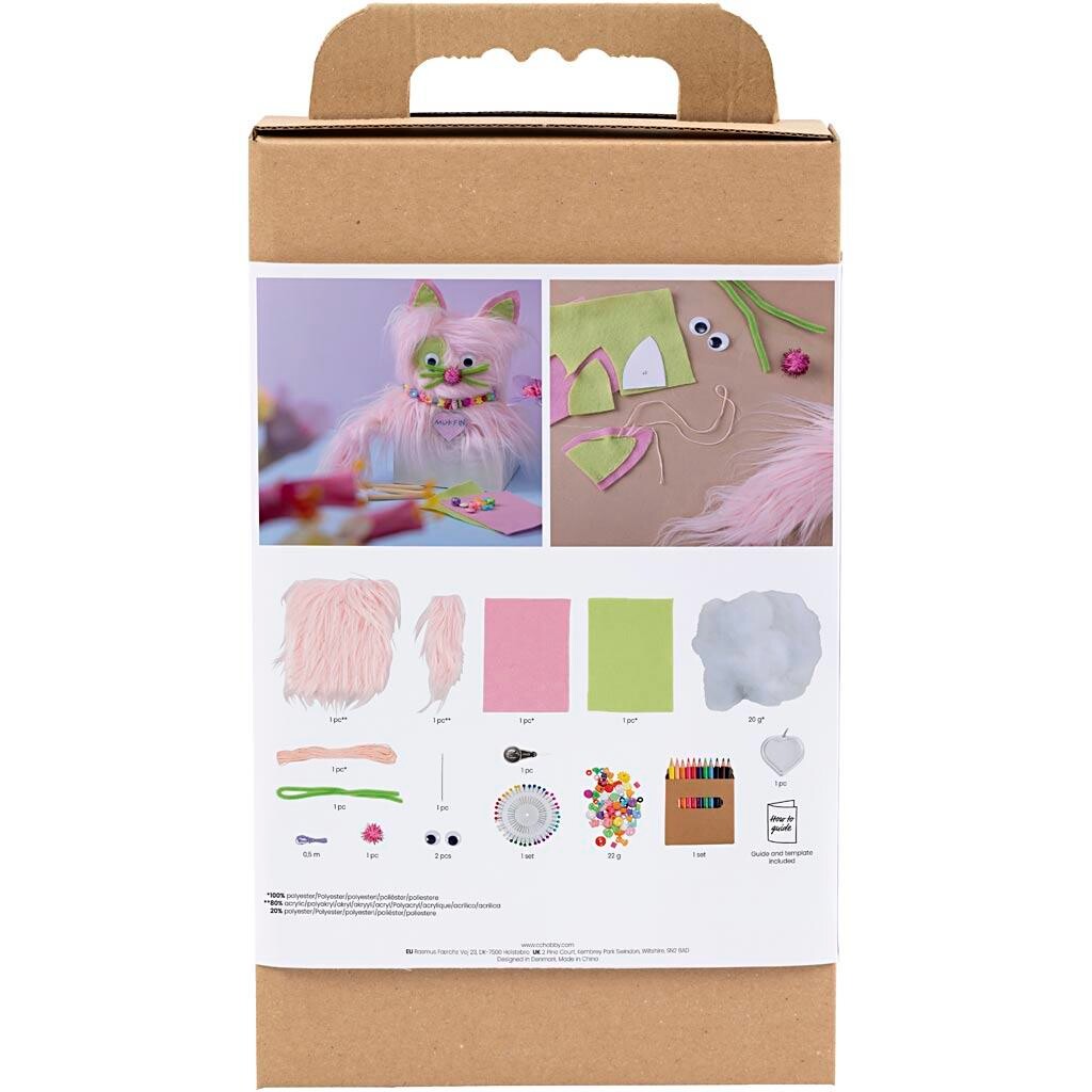 DIY Kit Syning, Kat, ass. farver, 1 pk.