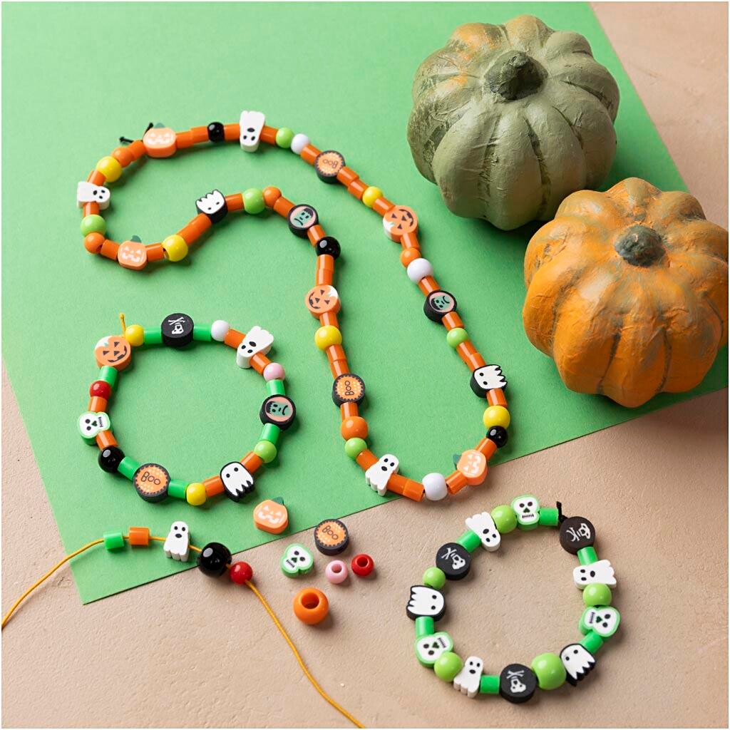 DIY Mix Smykker, Halloween, halloweenfarver, 1 pk.