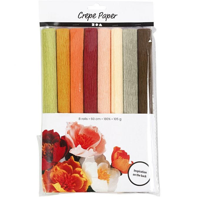 Crepepapir douche farver 25x60 cm fin 105 g