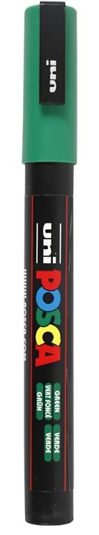 Tusch Posca, stregtykkelse: 0,9-1,3 mm, PC-3M , green, fine, 1stk.