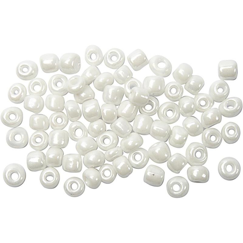 Rocai perler, dia. 4 mm, hulstr. 0,9-1,2 mm, perlemor, 500g, str. 6/0
