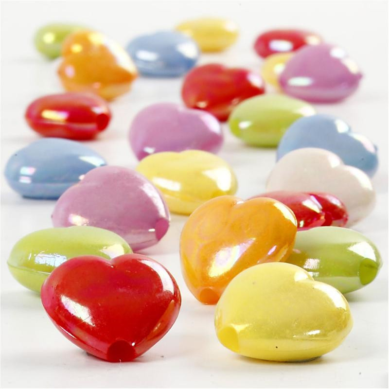 Perler hjerter mix str. 25x15 mm hulstr. 3 mm 70 g 125ml