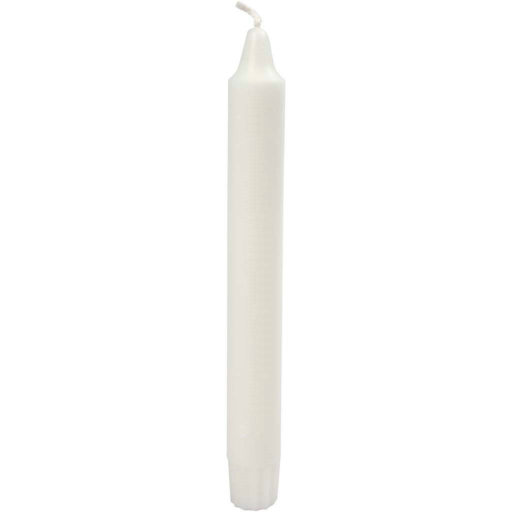Kronelys, dia. 23 mm, H: 20 cm, hvid, 30stk.