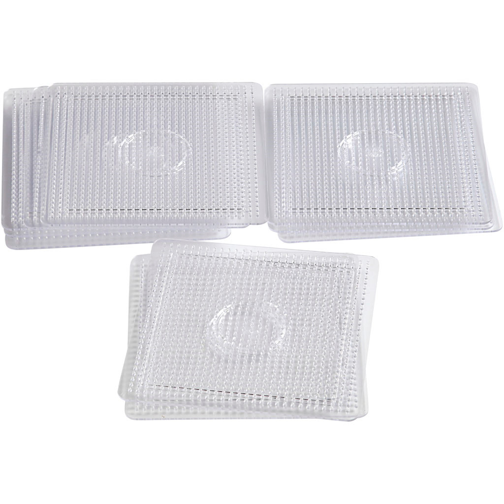 Perleplader - størrelse 14,5 x 14,5 cm - stor kvadrat - 10 stk.