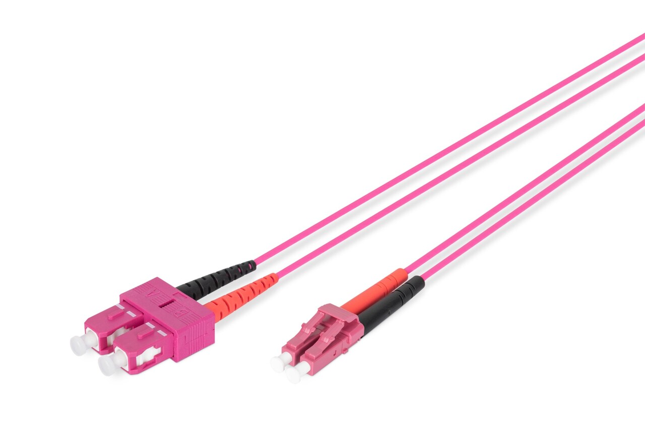 Digitus DIGITUS FO patch cord, duplex, LC to SC MM OM4, 1 m