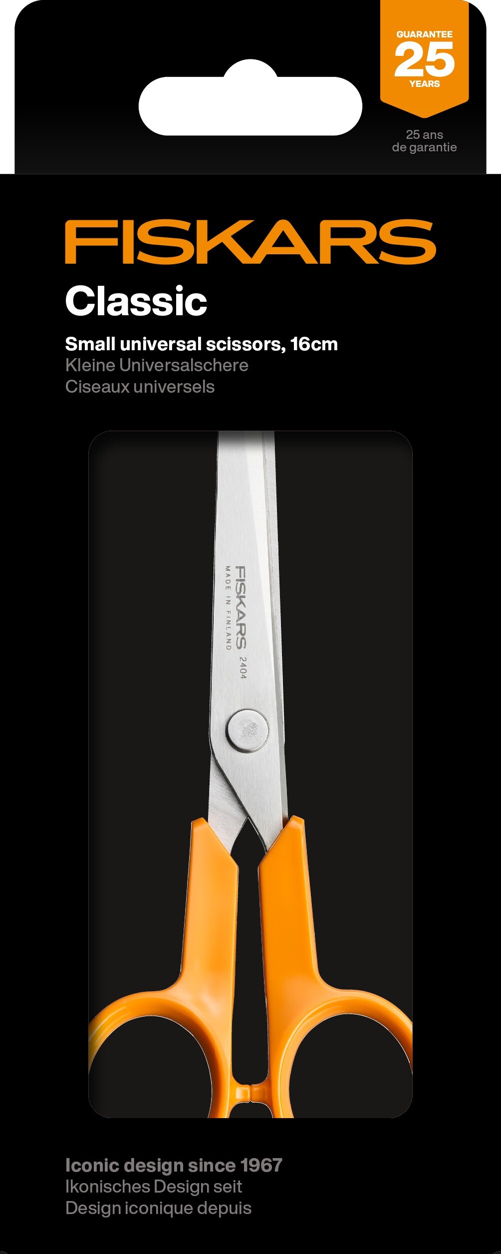 Saks, Fiskars, papirsaks, orange, 18 cm
