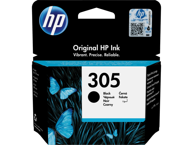 HP 305, Blækpatron, Sort, 120 sider