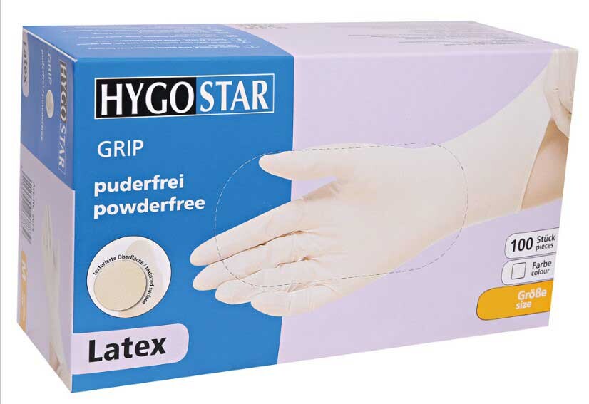 Gummihandsker Hygostar L hvid pudderfri - 100 stk