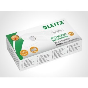 10 stk. Hæfteklammer - Leitz 24/6 P3 - Hvid - Køb minimum 10 stk.