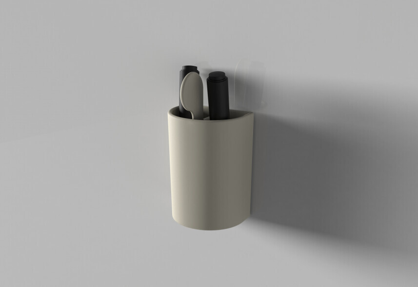 Penneholder - Magnetisk - Grå - 135 x 70 x 60 mm