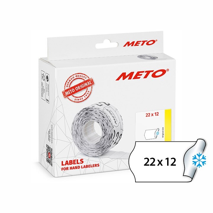 Fryseetiket - METO - Perm - 22x12 - Hvid