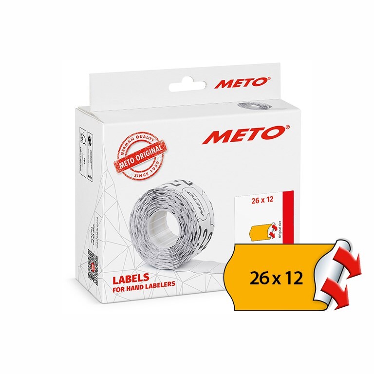 Pris- og datomærkeetiketter - METO - Etiket perm - 26x12 - Orange