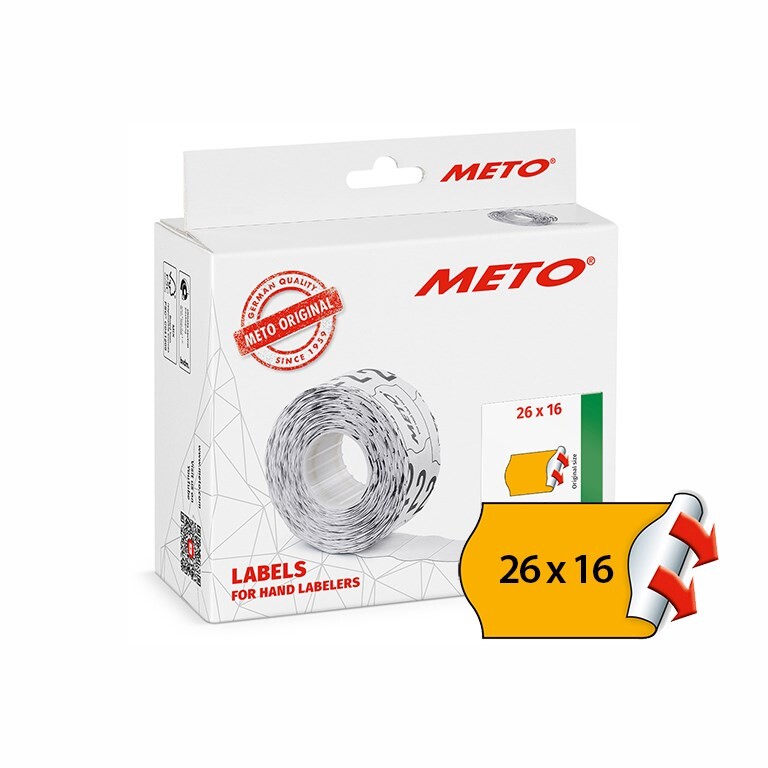 Pris- og datomærkeetiketter - METO - Etiket perm - 26x16 - Orange