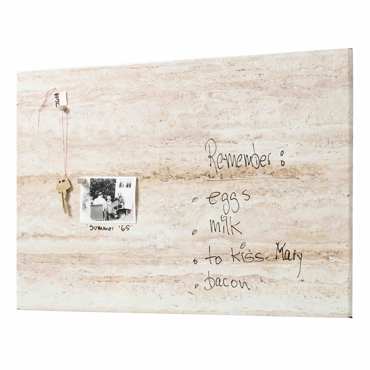 Magnetisk ståltavle - Travertin look - 40 x 60 cm