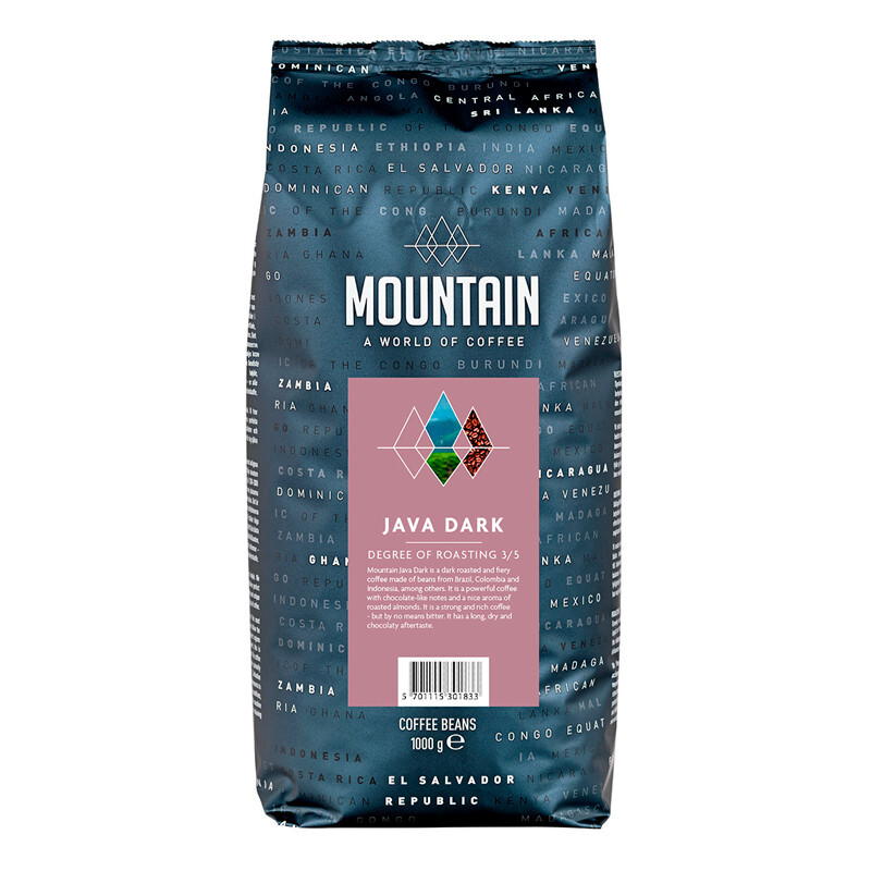 Kaffe bønner - BKI Mountain Java Mørk hele bønner - 1 kg - 6 stk