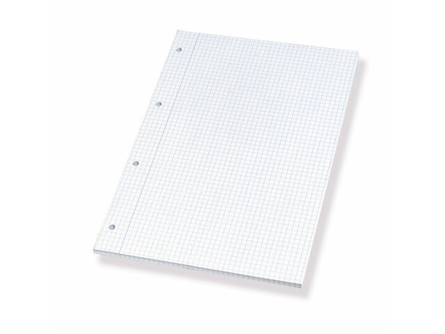 Notesblok A4 kvadreret med 4 huller - 5 blokke