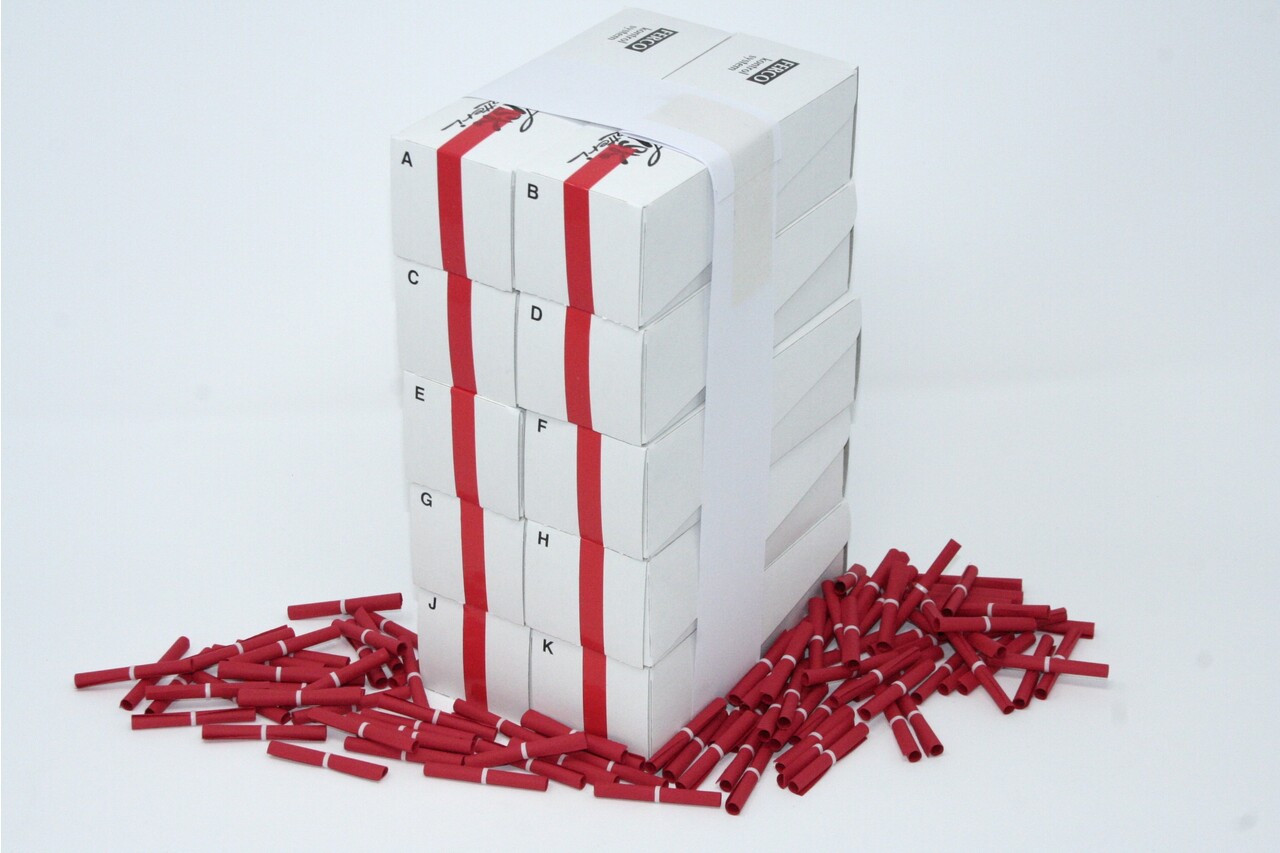 Lotterisedler - Kinesisk lotteri - Rød - 200 numre - 40x40 mm
