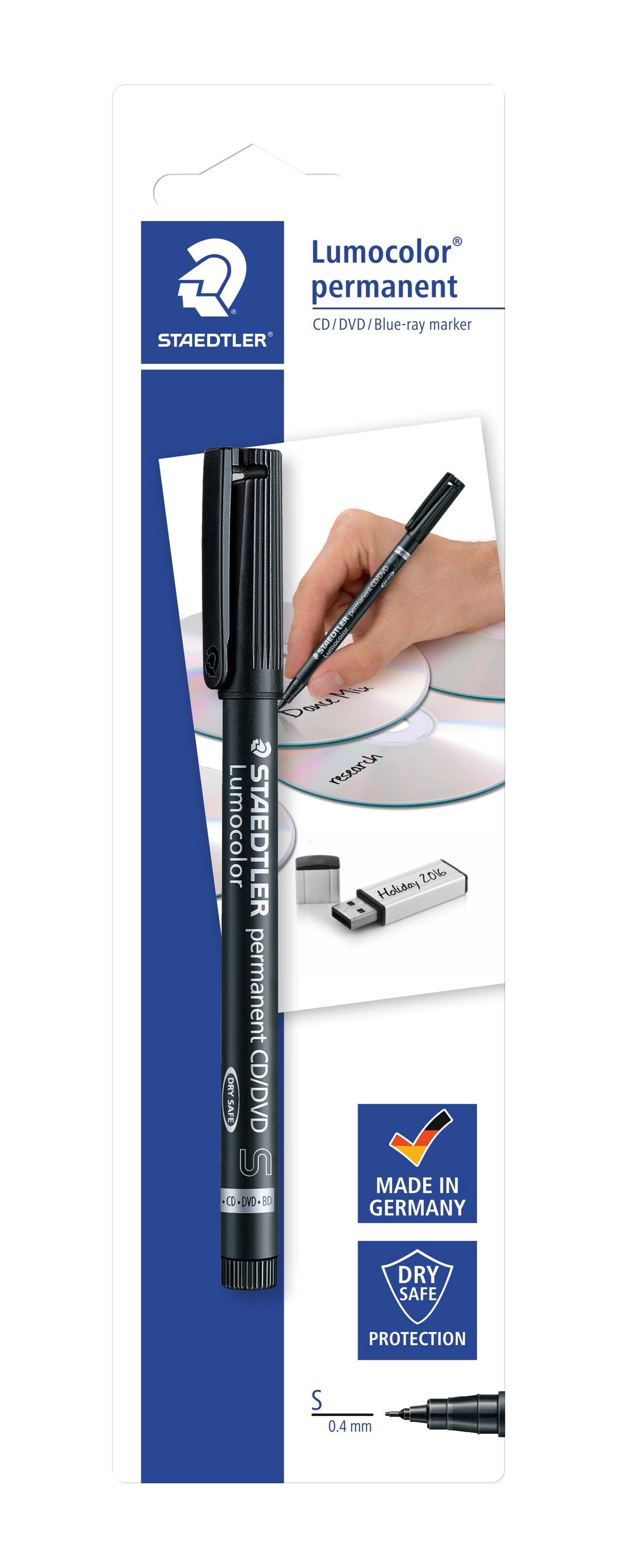 Marker CD/DVD Lumocolor 310 sort permanent blister