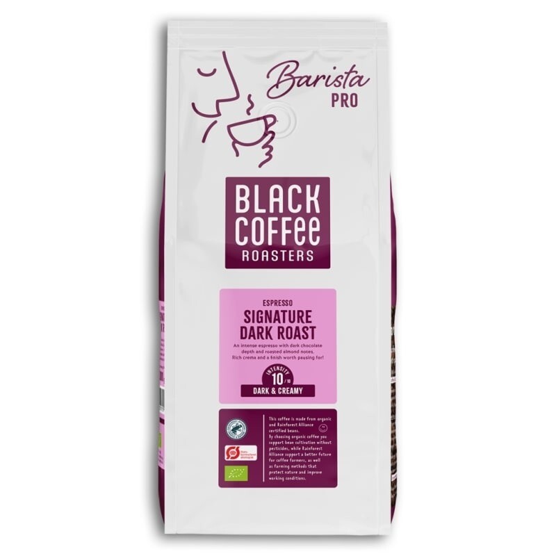 Espresso Black Coffee Signature Dark Roast hele bønner 1kg/ps - 6 stk