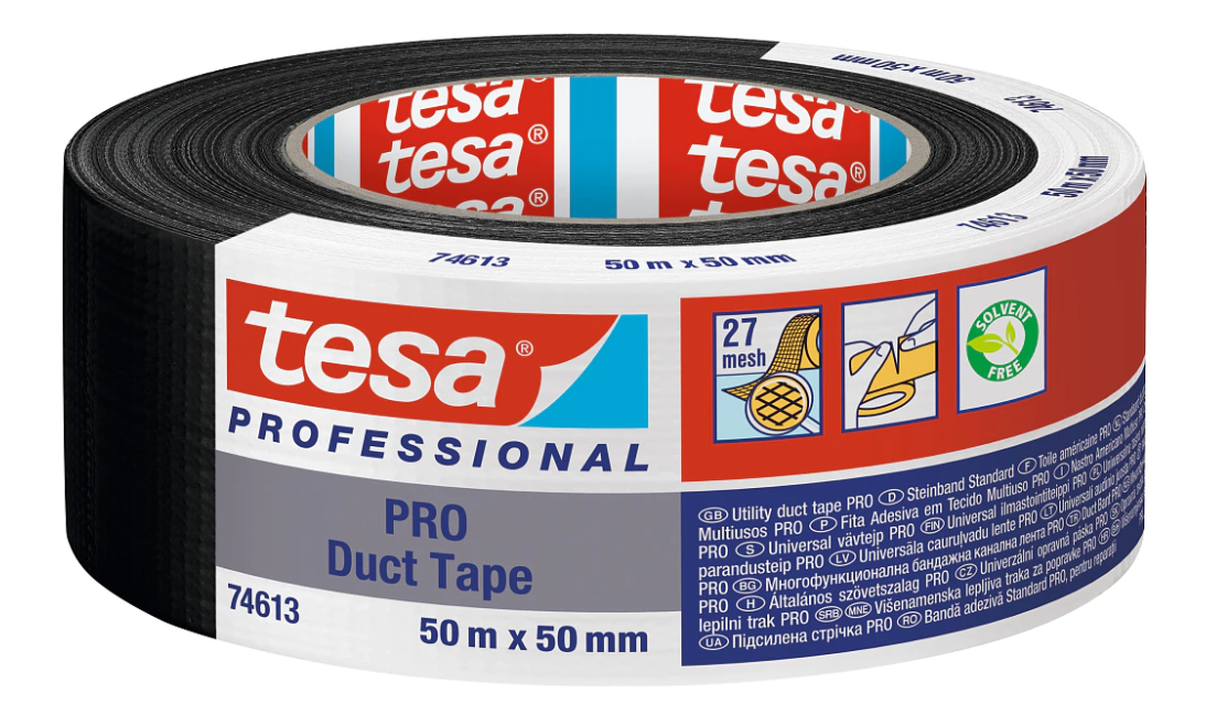 PRO duct tape - Tesa 74613 - 25 m x 50 mm - Grå - 6 stk