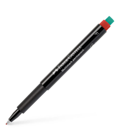 Multimarker perm. - Faber castell - F - Rød - 10 stk