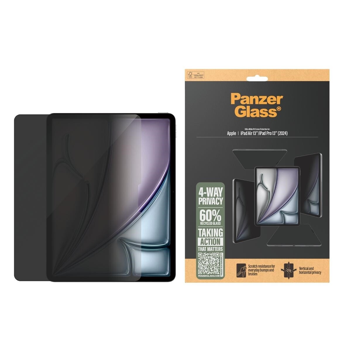 PanzerGlass PG 4-Way Privacy Screen Protector iPad Pro/Air 13'' UWF