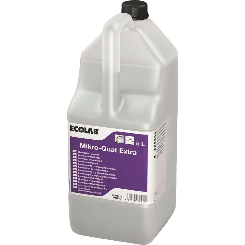 Desinfektionsmiddel, Ecolab Mikro Quat extra, 5 l, uden farve og parfume - 2 stk