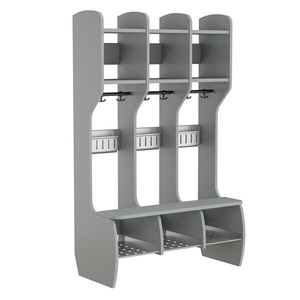 Garderobe Måns Hel 3 pladser, grå, 920 mm