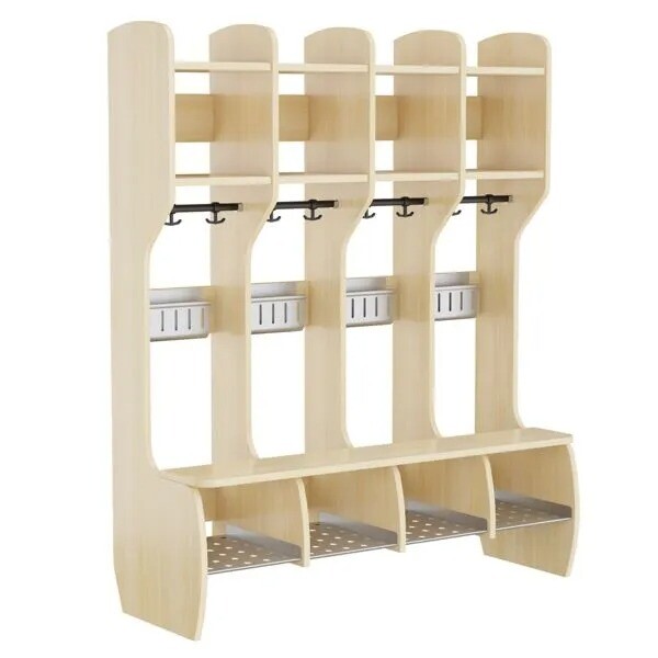 Garderobe Måns Hel 4 pladser, birk, 1220 mm