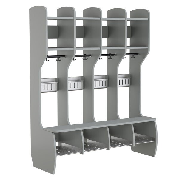 Garderobe Måns Hel 4 pladser, grå, 1220 mm
