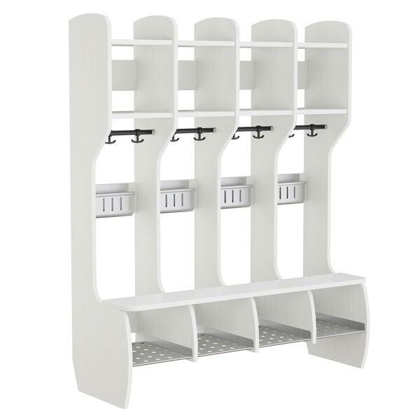 Garderobe Måns Hel 4 pladser, hvid, 1220 mm