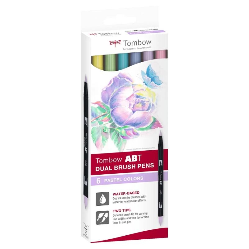 Tombow Dual Brush Pen 6C-2 Pastel carton (6)