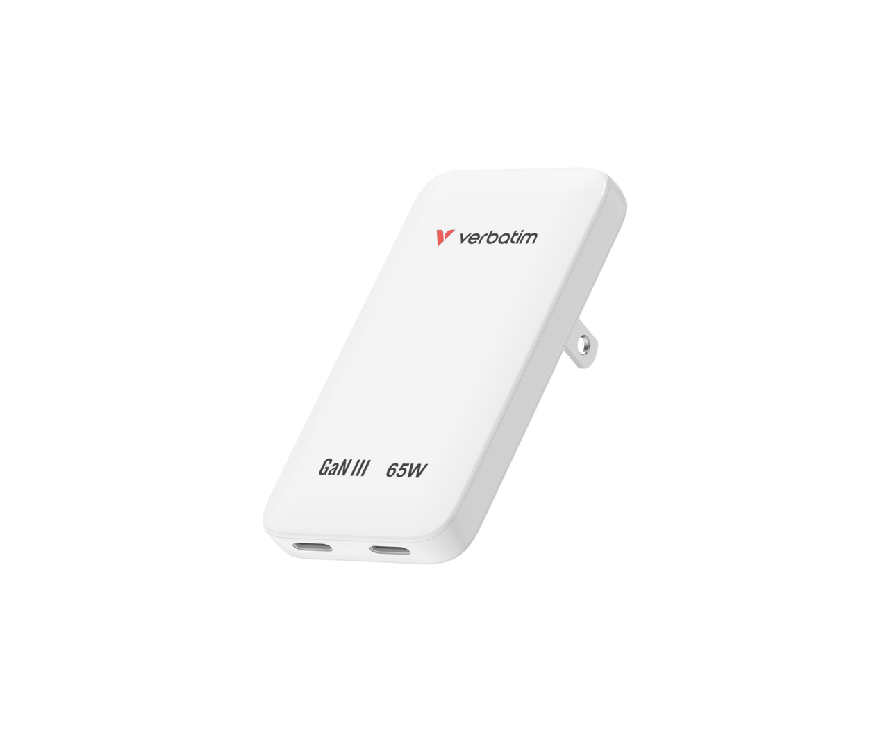 Verbatim Essentials Slim GaN Wall Charger 65W US/EU/UK - White