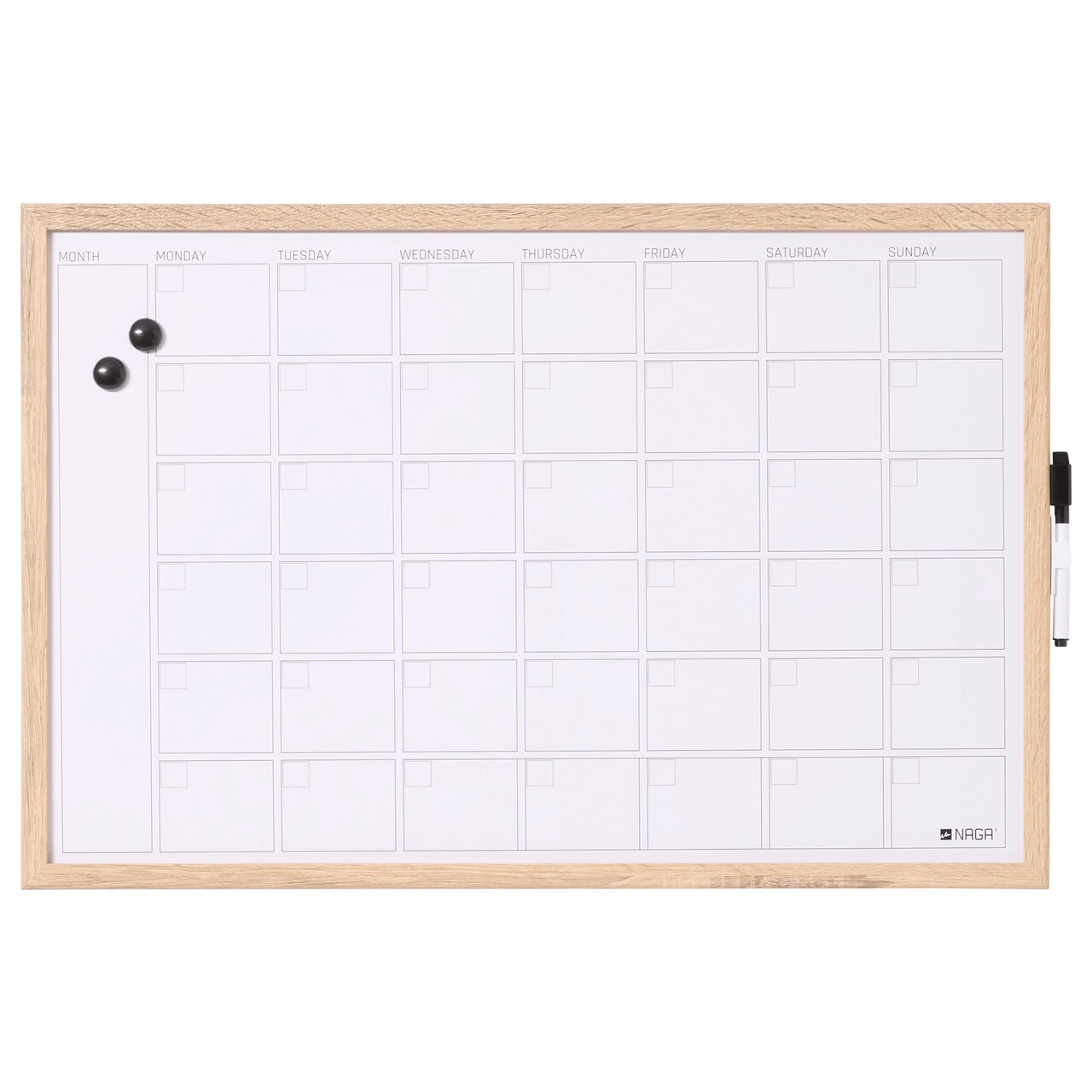Whitebord månedstavle 60 x 40 cm Naga Engelsk