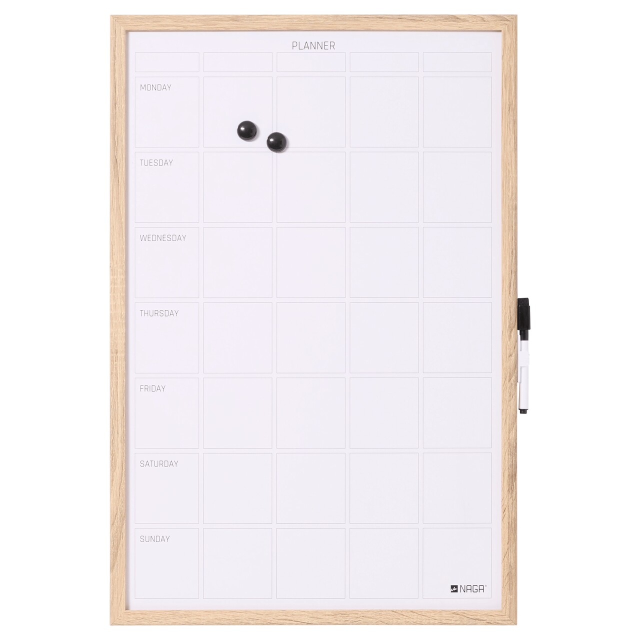 Whitebord ugetavle 40 x 60 cm Naga Engelsk