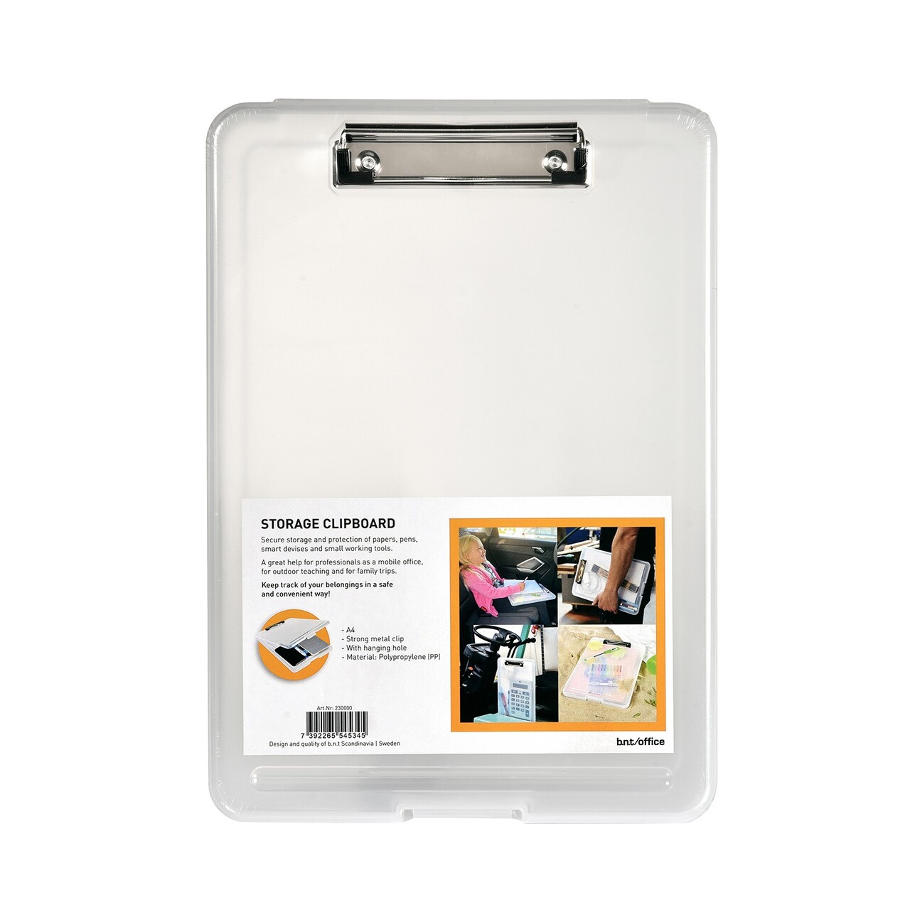 Clipboard med opbevaringsrum A4 - Storage Clipboard - Transparent - Plast