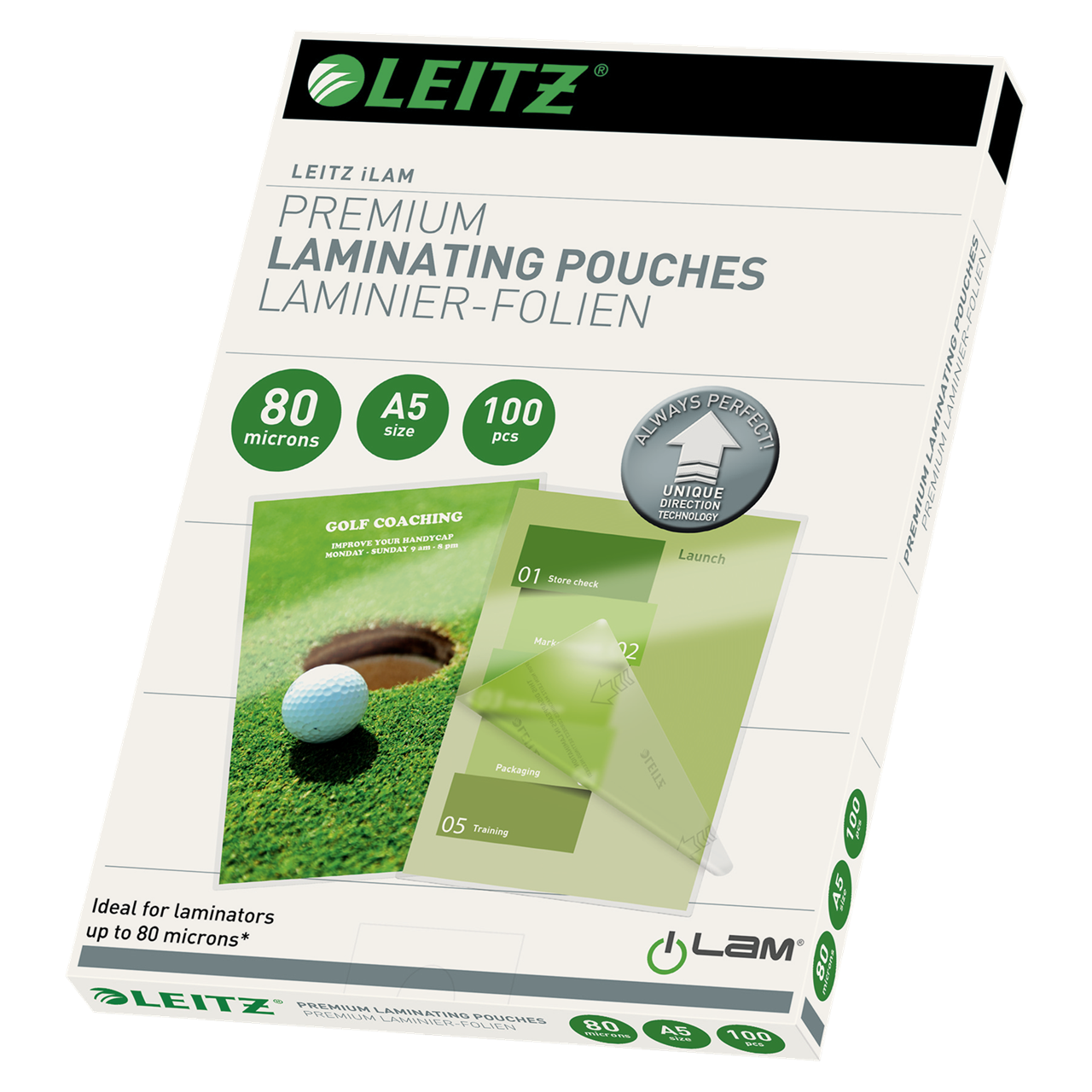 A5 Lamineringslomme Leitz UDT glossy 80 mic | 100 stk