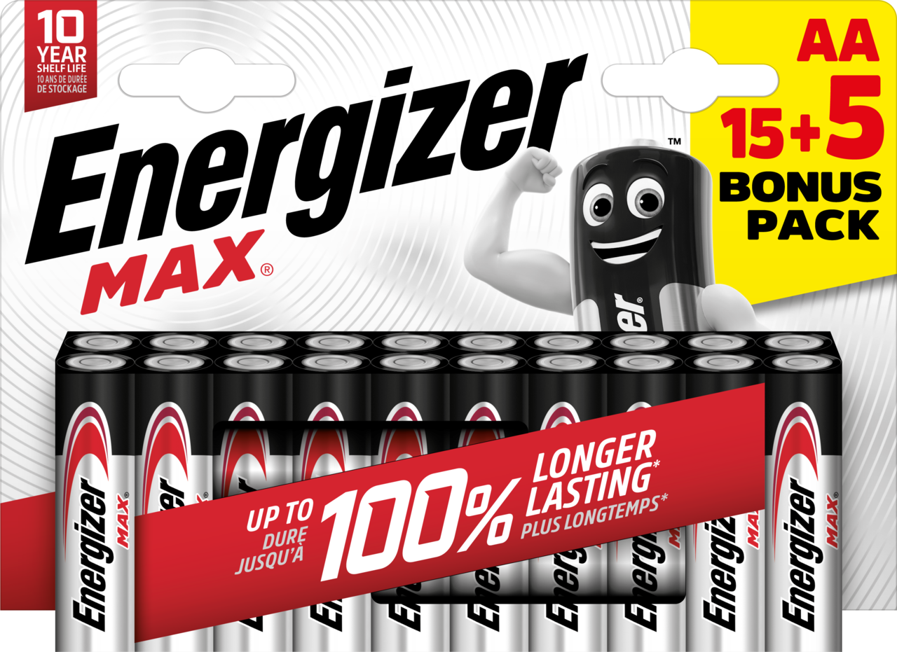 Batterier – Energizer Max AA E91 – 20 stk