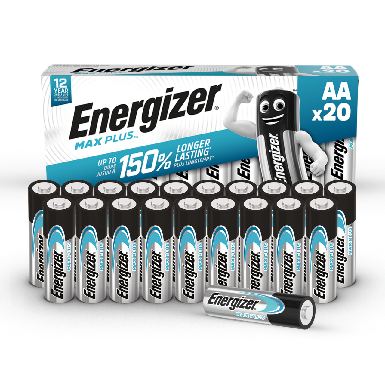 AA Batterier - Energizer Max Plus - 20 stk