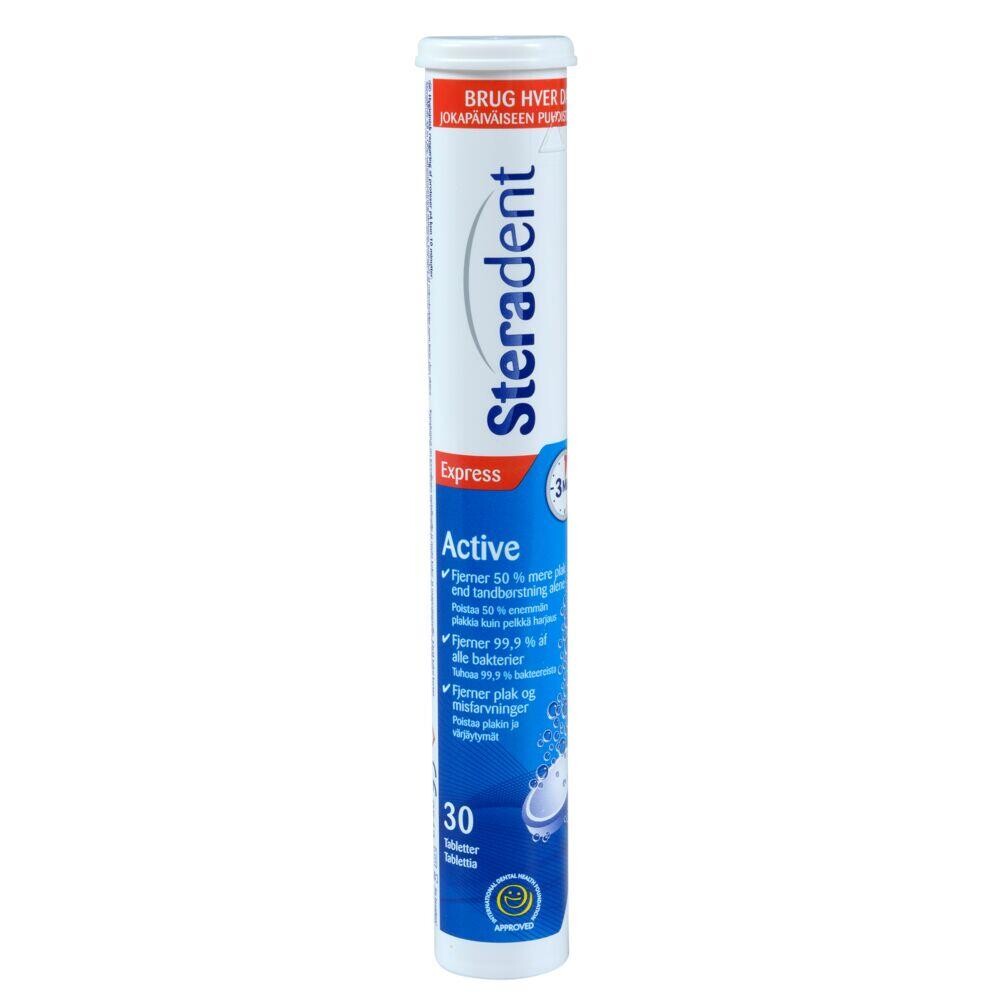Active rensetabletter, Protesetablet, Steradent, 30 tabs - 1 stk